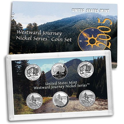 2005 WESTERN JOURNEY NICKEL 6 COIN SET P,D,S MINTS OUT OF A SEALED MINT BOX 